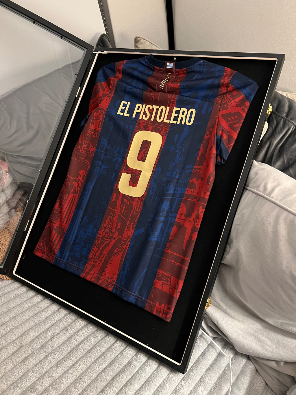 LED Sports Jersey Display Frame Case – Custom Colour Background | Football • Soccer • Basketball • Rugby • Baseball • Hockey