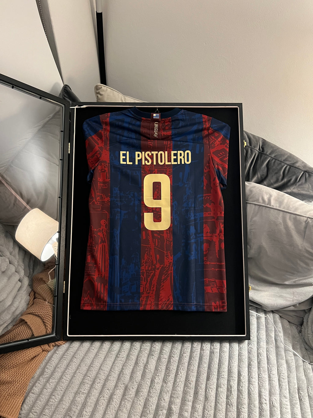 LED Sports Jersey Display Frame Case – Custom Colour Background | Football • Soccer • Basketball • Rugby • Baseball • Hockey