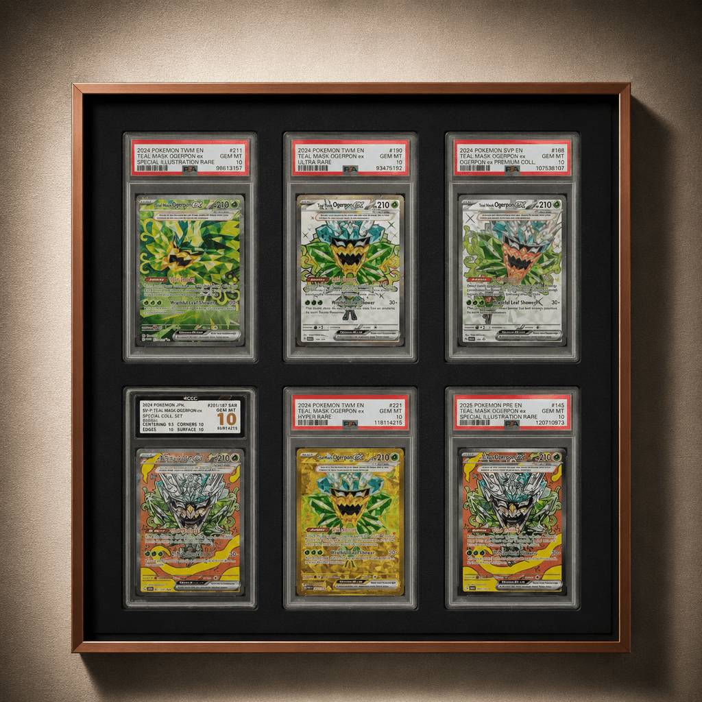 6 Grid Aluminium Trading Card Display Frame Case | PSA, BGS & One Touch | Pokémon • MTG • Yu-Gi-Oh • One Piece • Sports Cards - The Card Collective