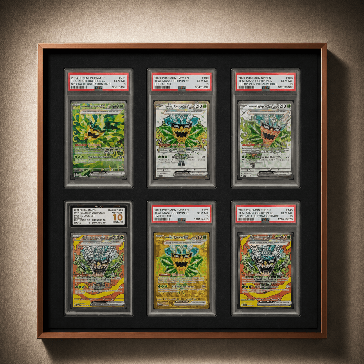 6 Grid Aluminium Trading Card Display Frame Case | PSA, BGS & One Touch | Pokémon • MTG • Yu-Gi-Oh • One Piece • Sports Cards - The Card Collective