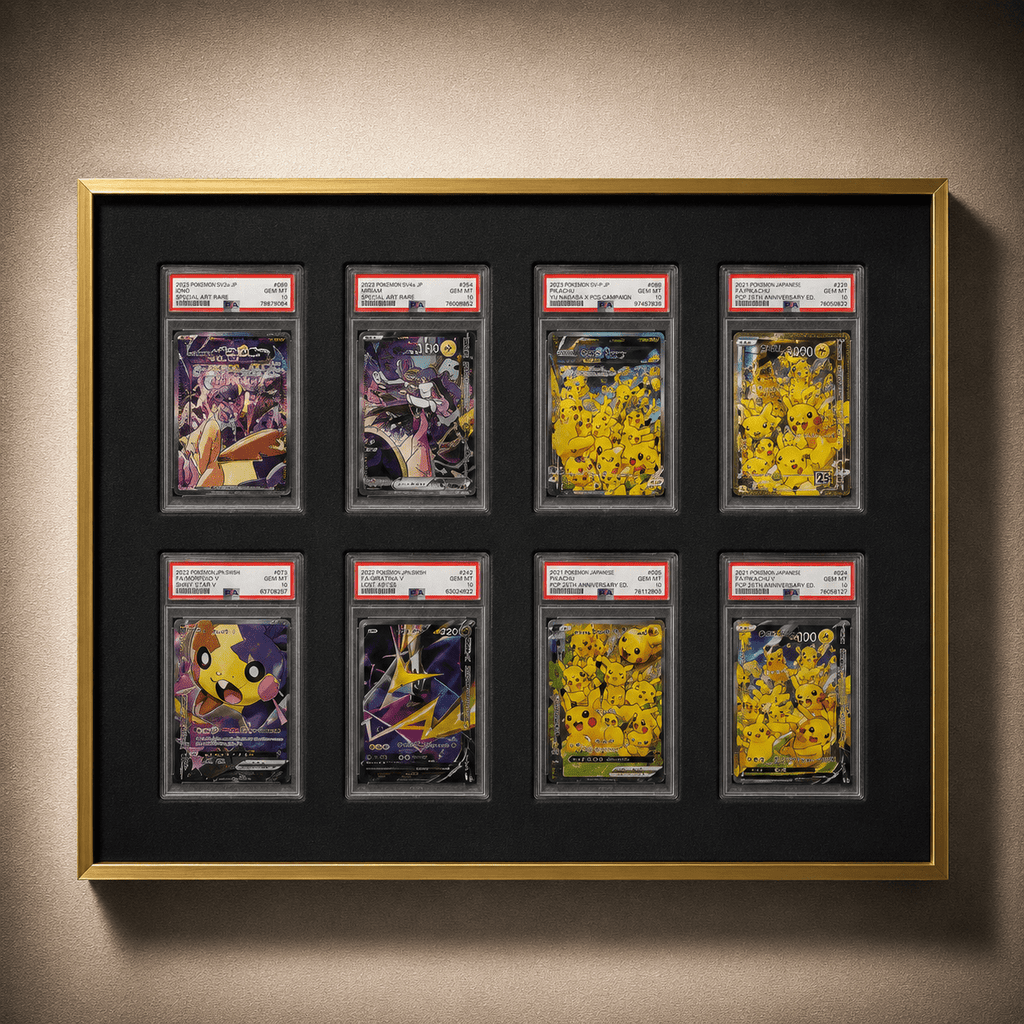 8 Grid Aluminium Trading Card Display Frame Case | PSA, BGS & One Touch | Pokémon • MTG • Yu-Gi-Oh • One Piece • Sports Cards - The Card Collective
