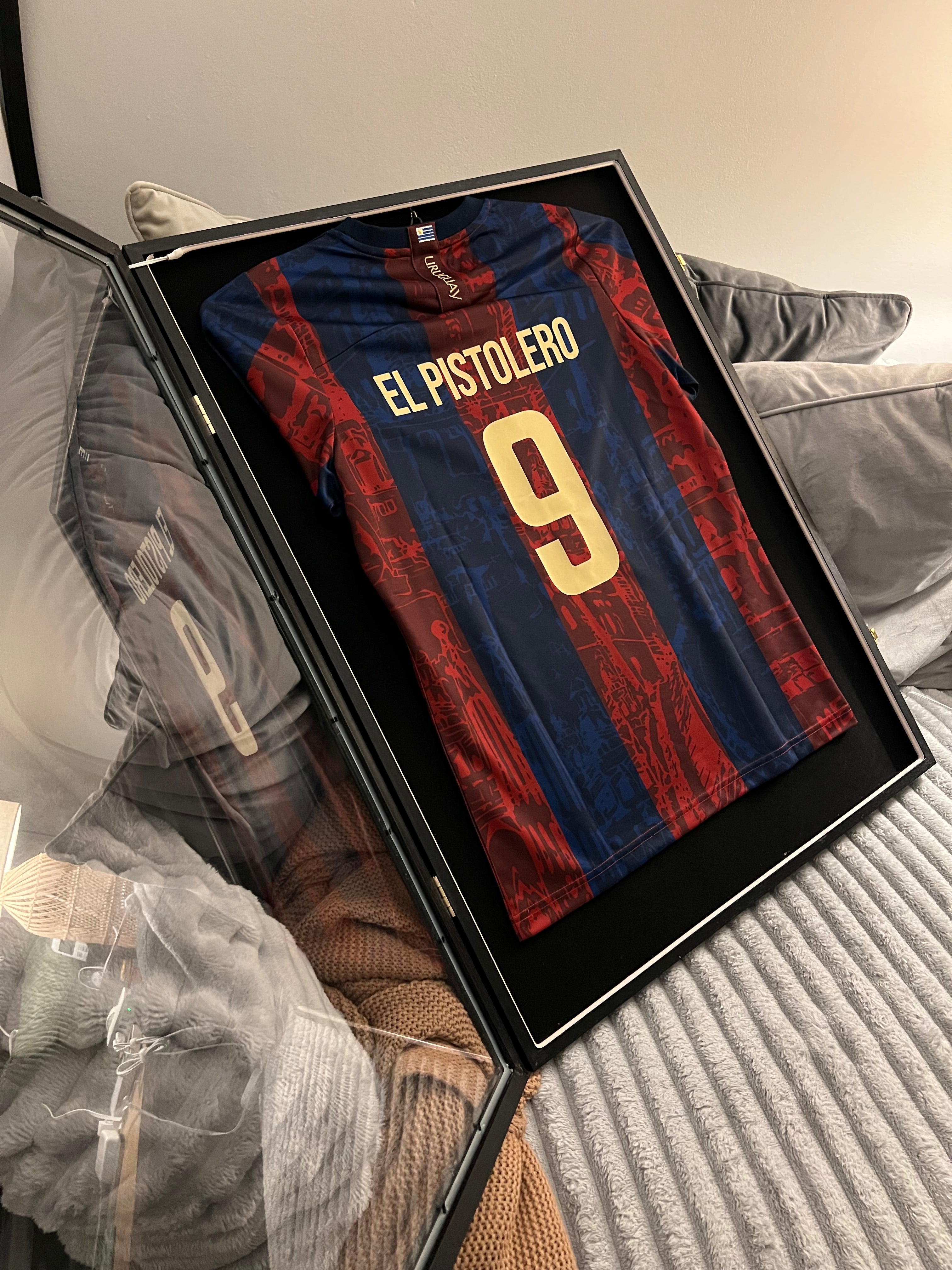 LED Sports Jersey Display Frame Case – Custom Colour Background | Football • Soccer • Basketball • Rugby • Baseball • Hockey