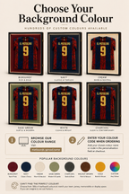 LED Sports Jersey Display Frame Case – Custom Colour Background | Football • Soccer • Basketball • Rugby • Baseball • Hockey