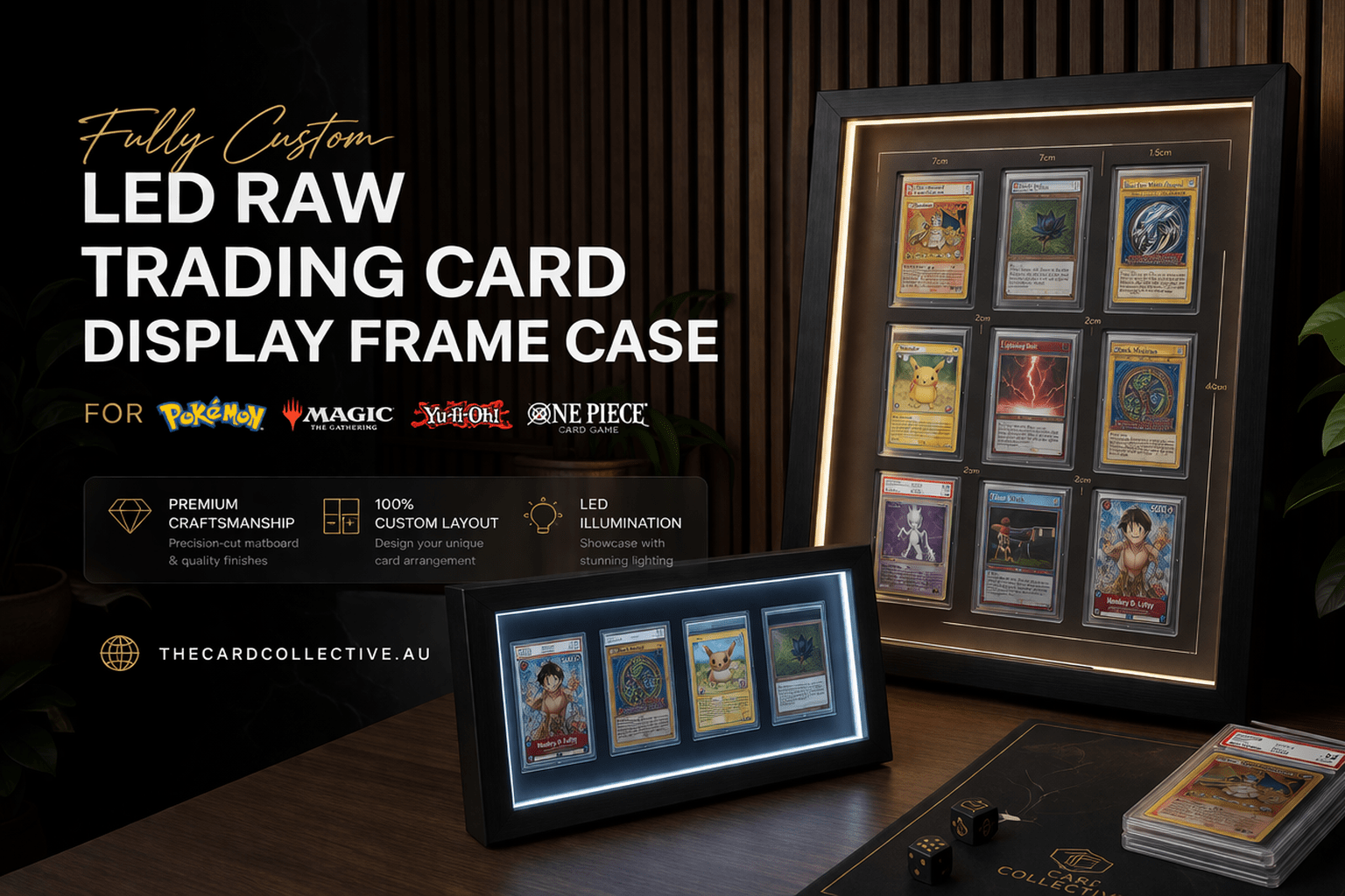 Trading Card Display Frame Case Matboard Insert – Fully Custom Layout Cutouts for Pokémon • MTG • Yu - Gi - Oh • One Piece • Sports Cards - The Card Collective