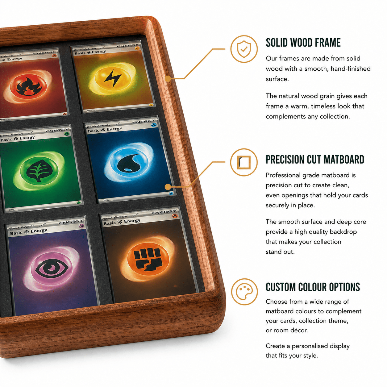 12 Card Trading Card Display Frame Case – Custom Arc V Curved Hardwood Frame | Pokémon • MTG • Yu - Gi - Oh • One Piece • Sports Cards - The Card Collective