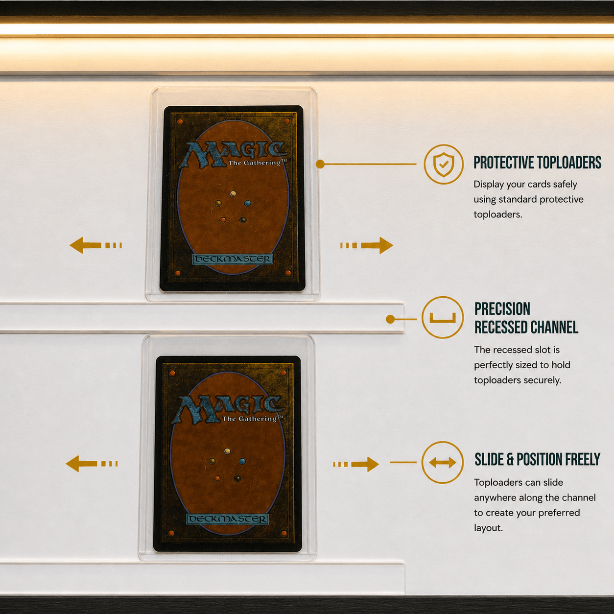 Toploader 2 Card Trading Card Display Frame Case – Custom Lumen Slide I LED Frame | Pokémon • MTG • Yu - Gi - Oh • One Piece • Sports Cards - The Card Collective