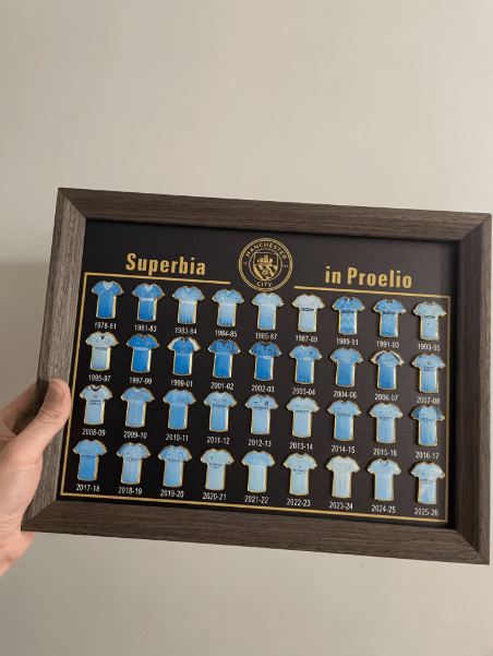Football Club Evolution Jersey Display Frame | Soccer Memorabilia Gift | Manchester United, Arsenal & More - The Card Collective