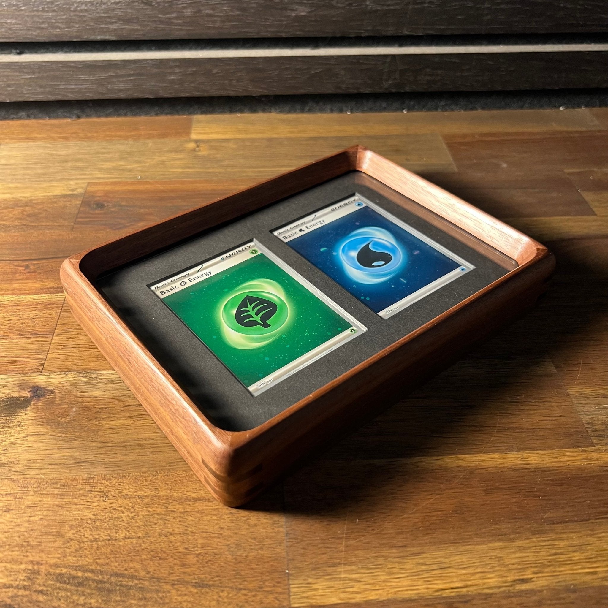 2 Card Trading Card Display Frame Case – Custom Arc I Curved Hardwood Frame | Pokémon • MTG • Yu - Gi - Oh • One Piece • Sports Cards - The Card Collective