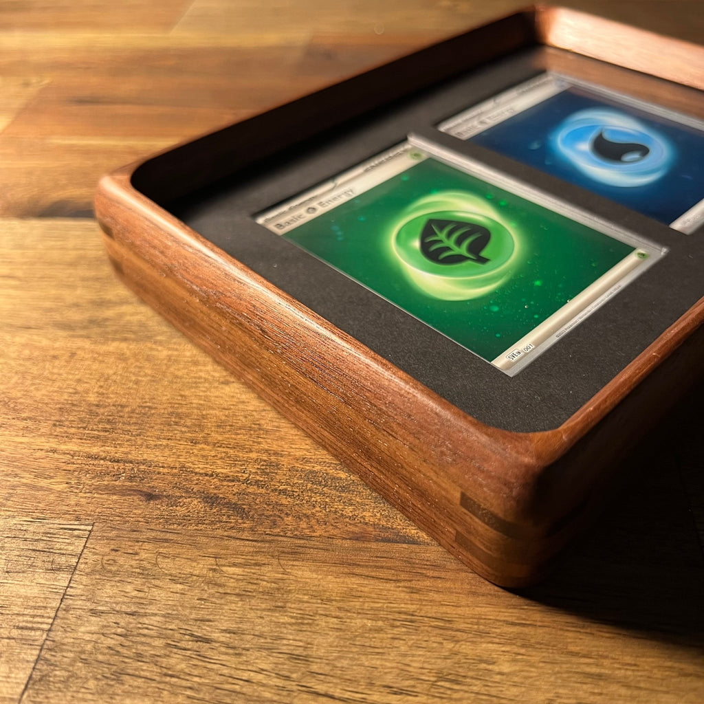 2 Card Trading Card Display Frame Case – Custom Arc I Curved Hardwood Frame | Pokémon • MTG • Yu - Gi - Oh • One Piece • Sports Cards - The Card Collective