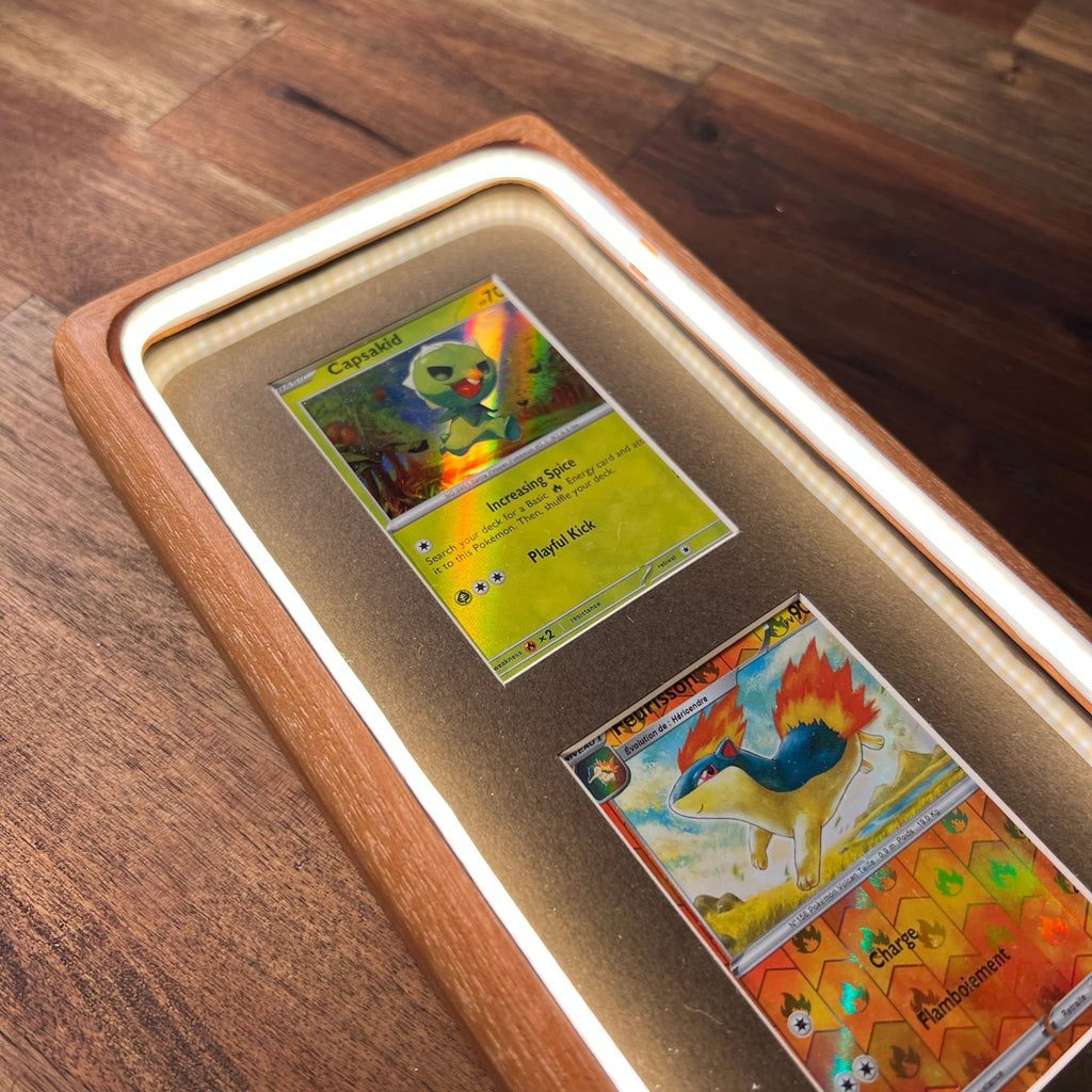 12 Card Trading Card Display Frame Case – Custom Arc V Curved Hardwood Frame | Pokémon • MTG • Yu - Gi - Oh • One Piece • Sports Cards - The Card Collective
