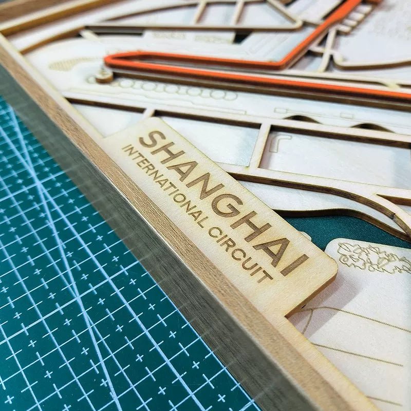 Shanghai Circuit Wall Art | Laser Engraved Wood • Chinese GP • Motorsport Gift - The Card Collective