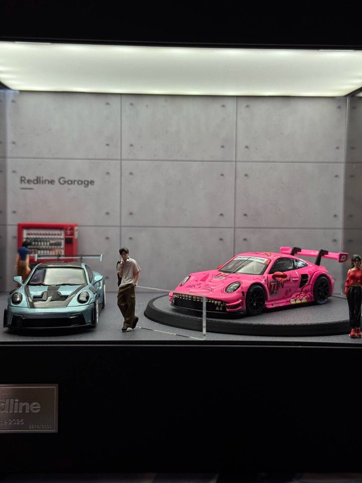 1/64 Rotating Acrylic Car Display Case Shelf | LED Display Box & Showroom Garage - The Card Collective