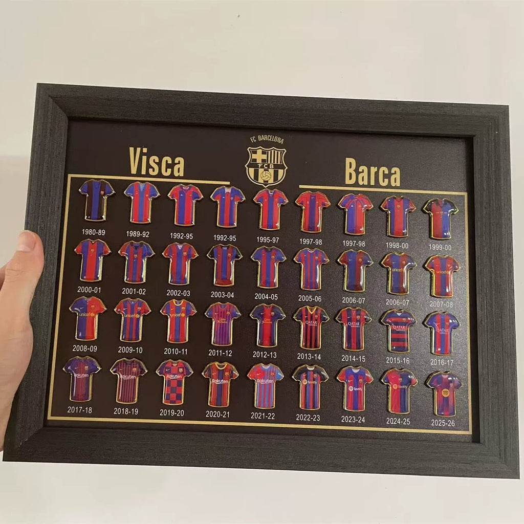 Football Club Evolution Jersey Display Frame | Soccer Memorabilia Gift | Manchester United, Arsenal & More - The Card Collective
