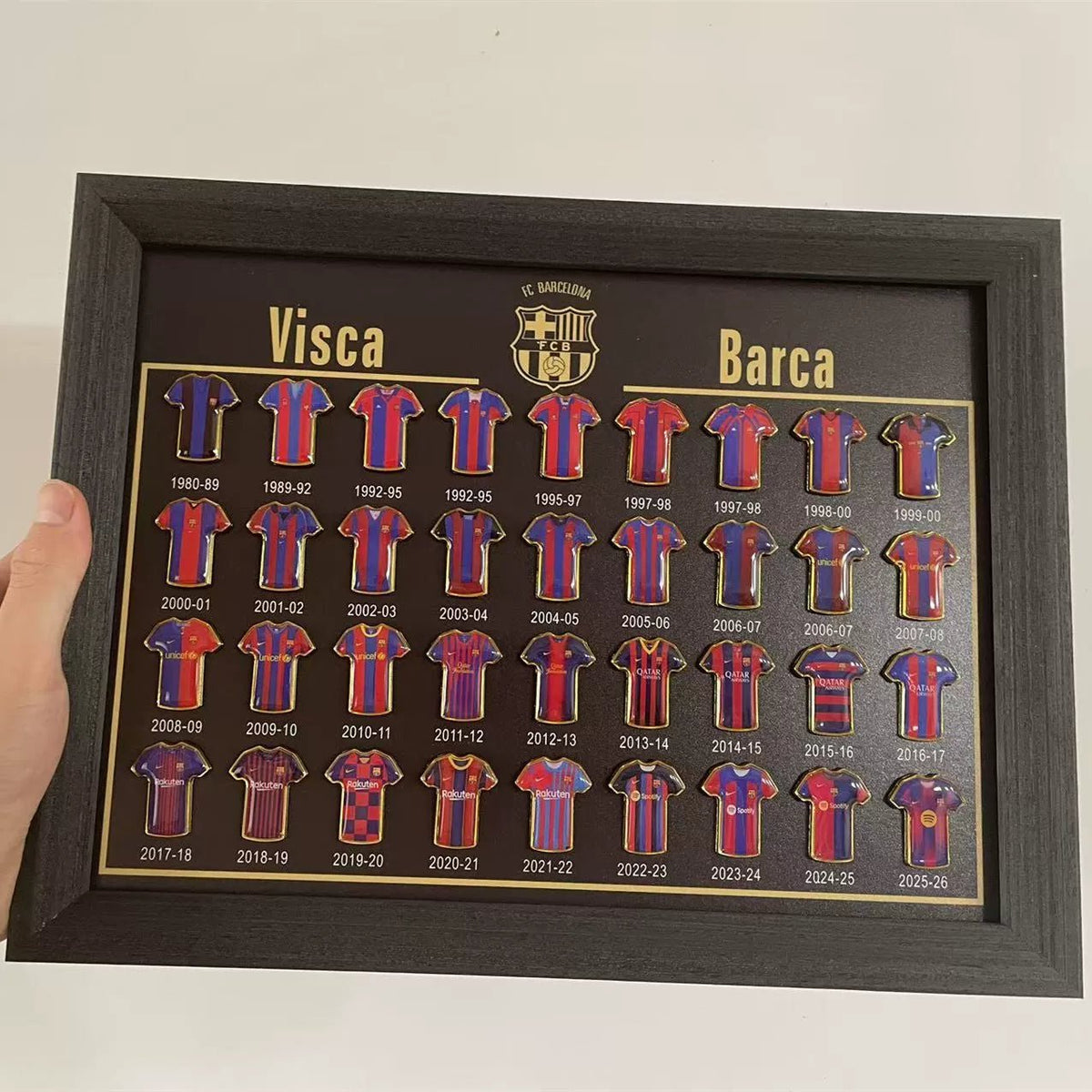 Football Club Evolution Jersey Display Frame | Soccer Memorabilia Gift | Manchester United, Arsenal & More - The Card Collective