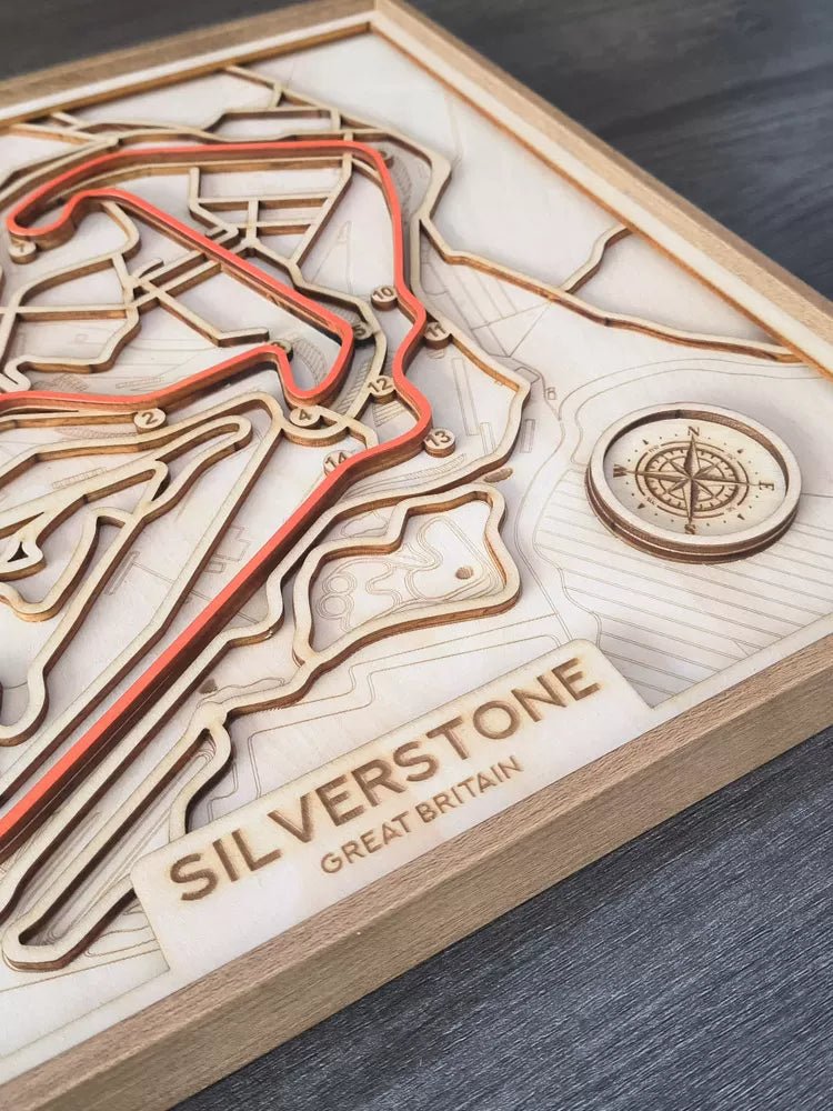 Shanghai Circuit Wall Art | Laser Engraved Wood • Chinese GP • Motorsport Gift - The Card Collective