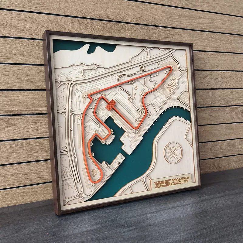 Shanghai Circuit Wall Art | Laser Engraved Wood • Chinese GP • Motorsport Gift - The Card Collective