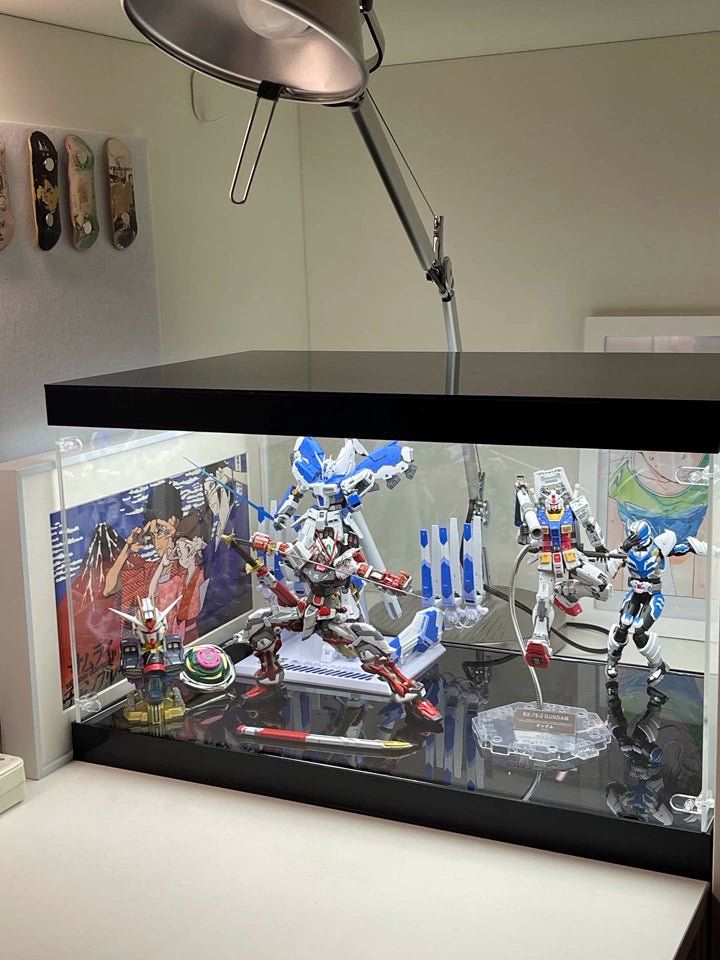 Premium Dual-Lit LED Acrylic Display Case | Dustproof Display Box & Shelf for LEGO, Statues, Models & Memorabilia - The Card Collective