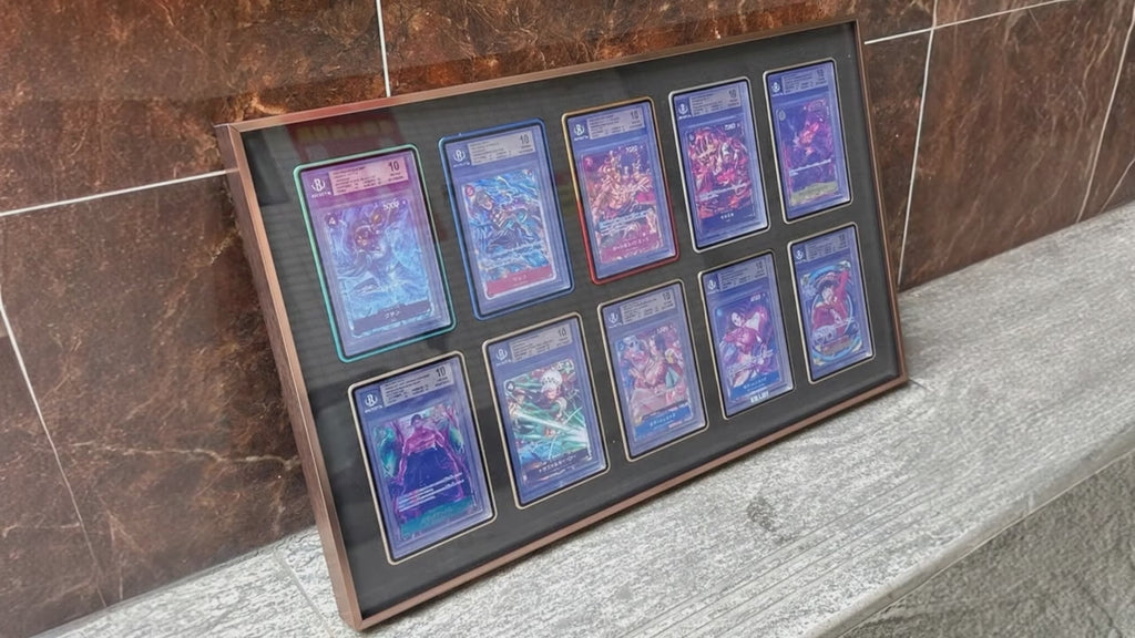 10 Grid Aluminium Trading Card Metal Display Frame Case | PSA, BGS & One Touch | Pokémon • MTG • Yu-Gi-Oh • One Piece • Sports Cards