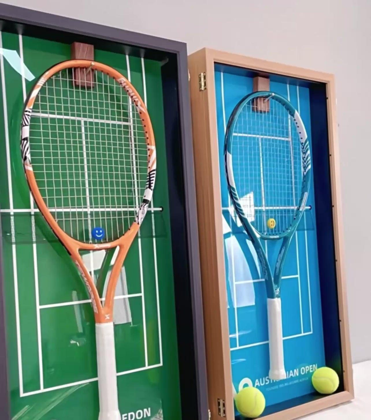 Tennis Racket Display Frame Case | Wimbledon • US Open • Australian Open • French Open