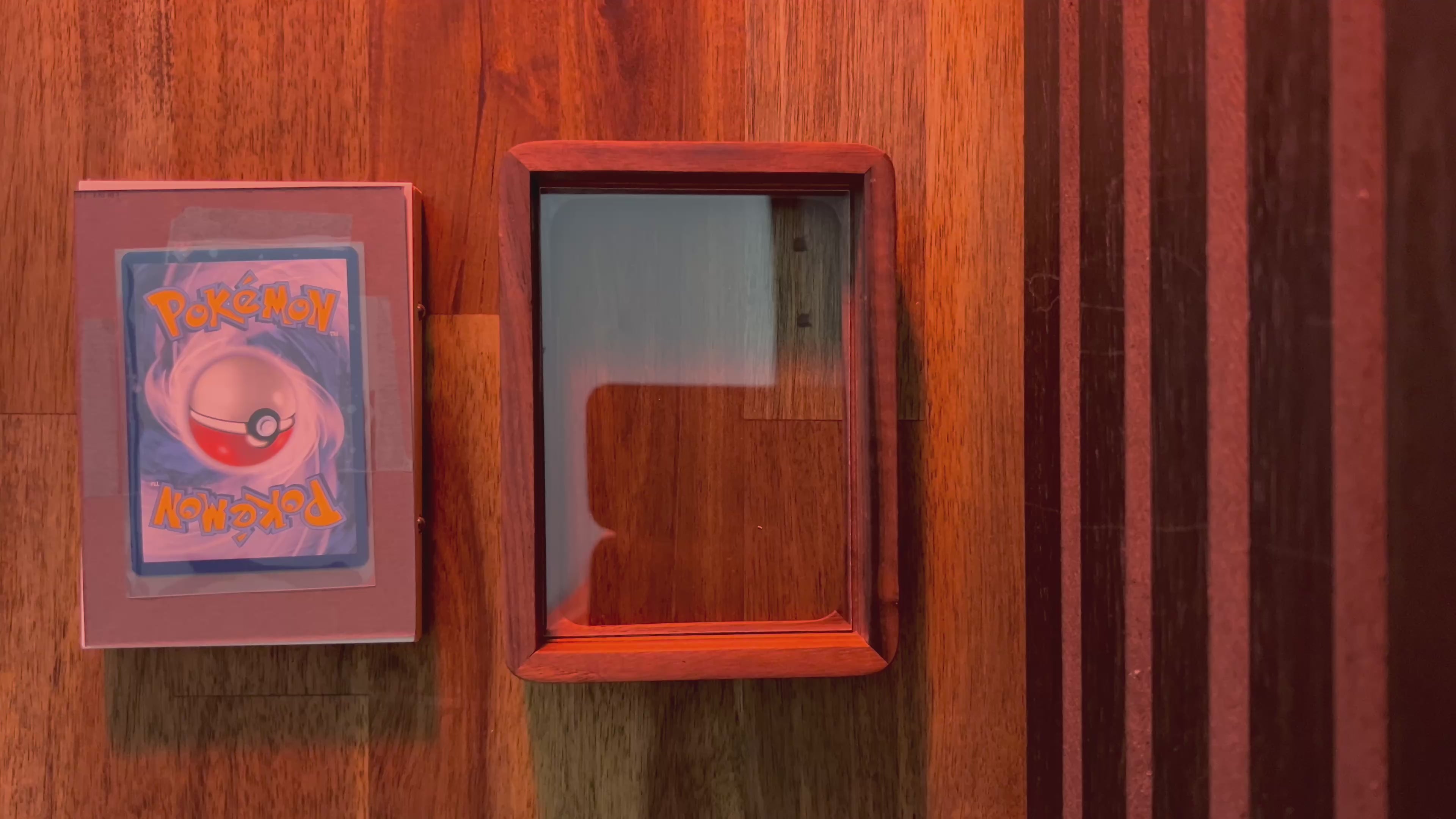 1 Card Trading Card Display Frame Case – Custom Arc Mini Curved Hardwood Frame | Pokémon • MTG • Yu-Gi-Oh • One Piece • Sports Cards