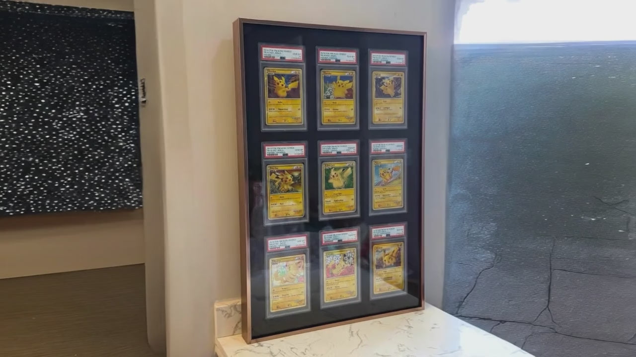 9 Grid Aluminium Trading Card Metal Display Frame Case | PSA, BGS & One Touch | Pokémon • MTG • Yu-Gi-Oh • One Piece • Sports Cards