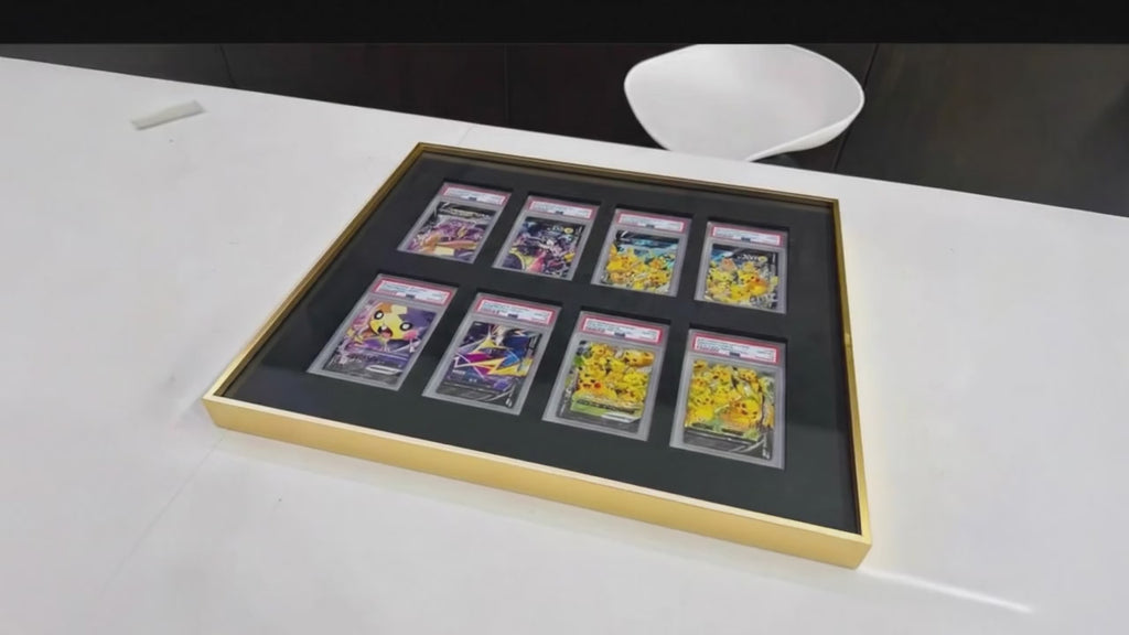 8 Grid Aluminium Trading Card Metal Display Frame Case | PSA, BGS & One Touch | Pokémon • MTG • Yu-Gi-Oh • One Piece • Sports Cards