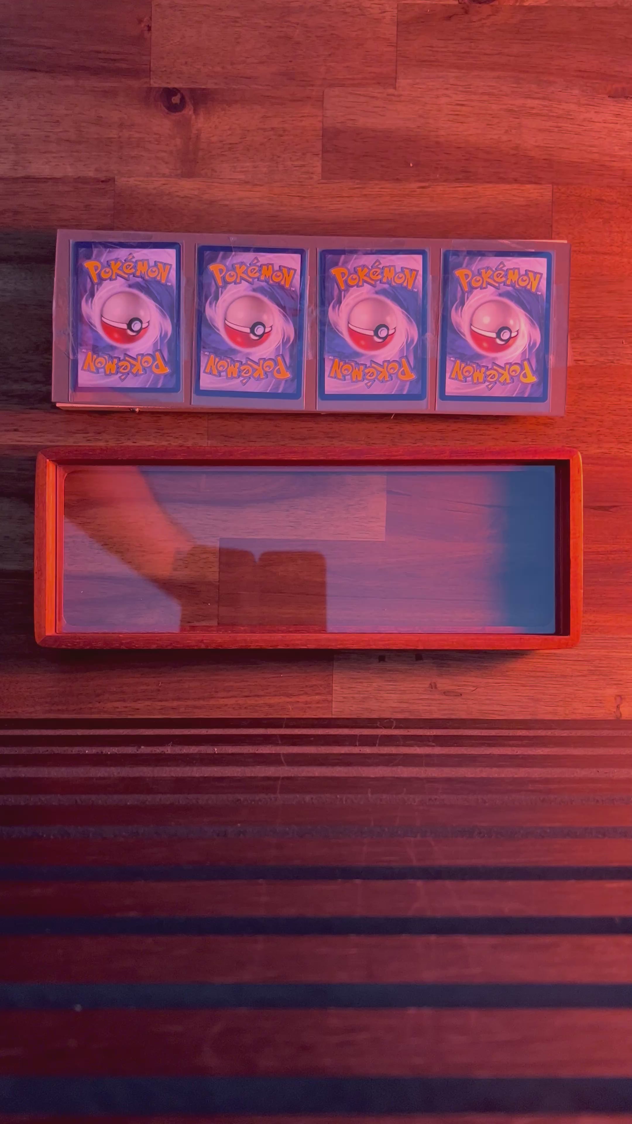 2–4 Card Trading Card Display Frame Case – Custom Arc II Curved Hardwood Frame | Pokémon • MTG • Yu-Gi-Oh • One Piece • Sports Cards