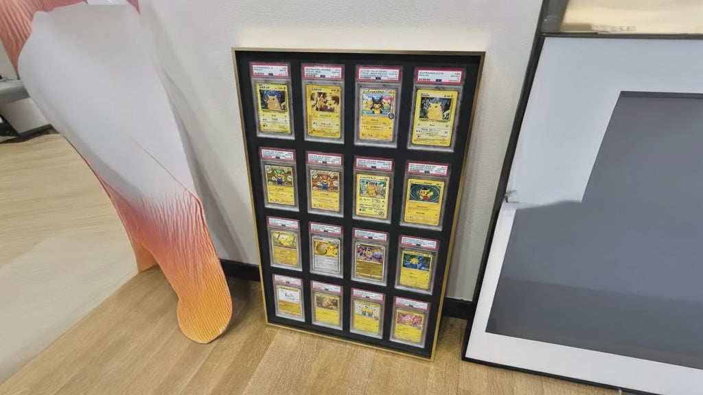 16er Aluminium-Gitter-Rahmen für Sammelkarten aus Metall | PSA, BGS & One Touch | Pokémon • MTG • Yu-Gi-Oh • One Piece • Sportkarten